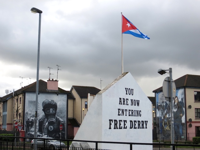 The flag was in support of a Cuban prisoner. 